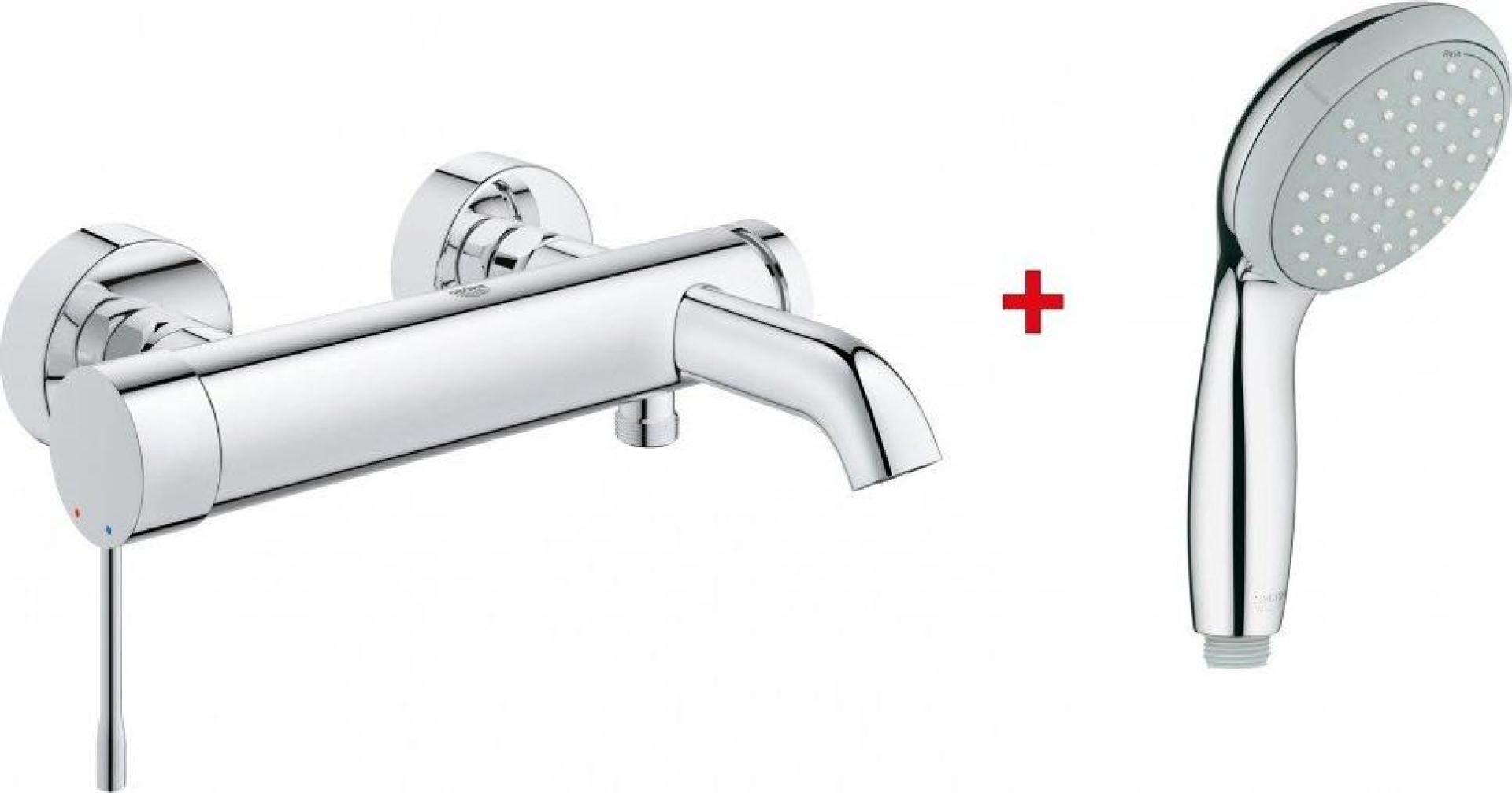 Комплект для ванной Смеситель Grohe Essence New 33624001 для ванны с душем + Душевая лейка Grohe Tempesta New 100 27597000