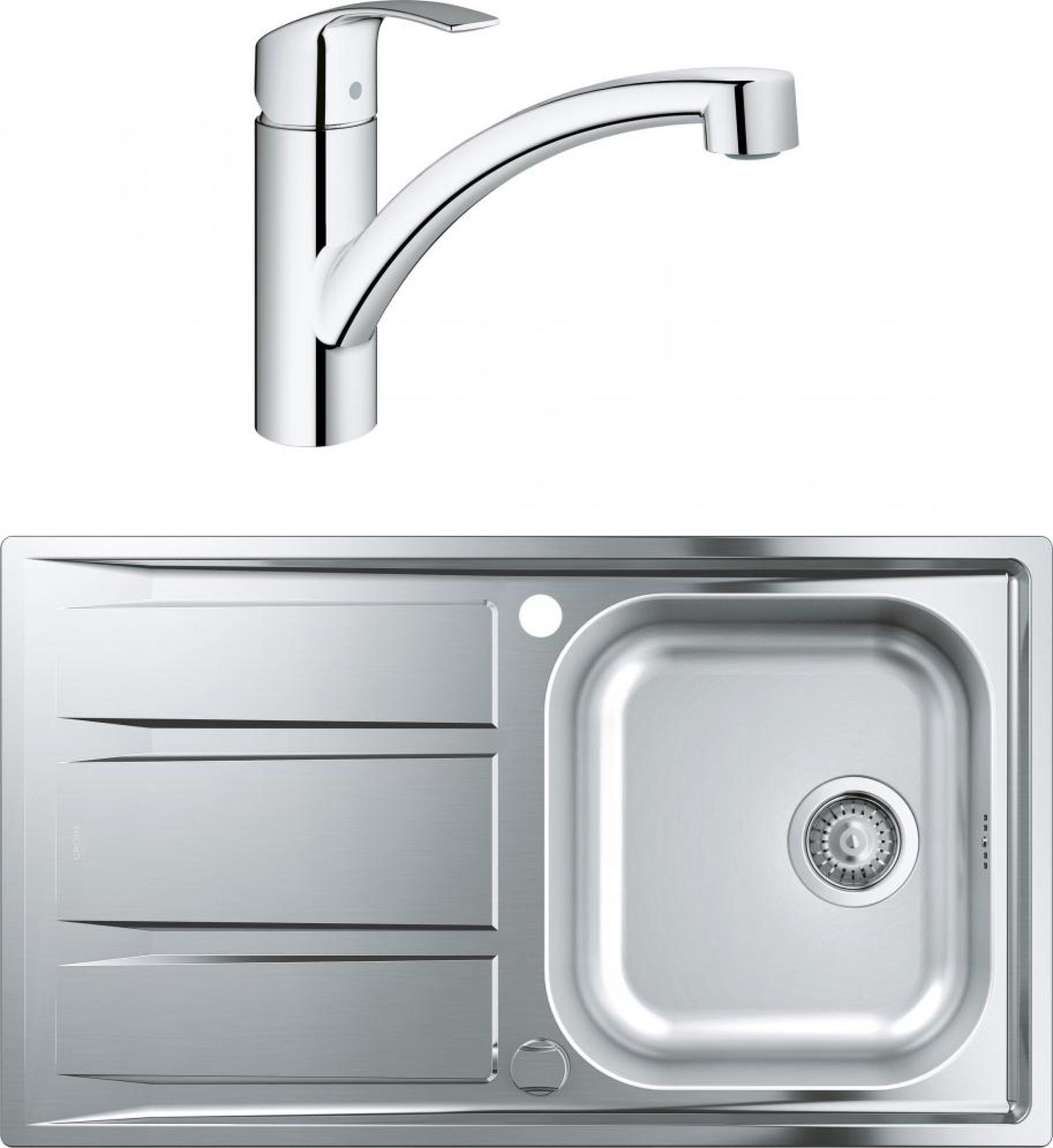 Комплект Кухонная мойка Grohe K400 31566SD0 + Смеситель Grohe Eurosmart 30260002 для кухонной мойки